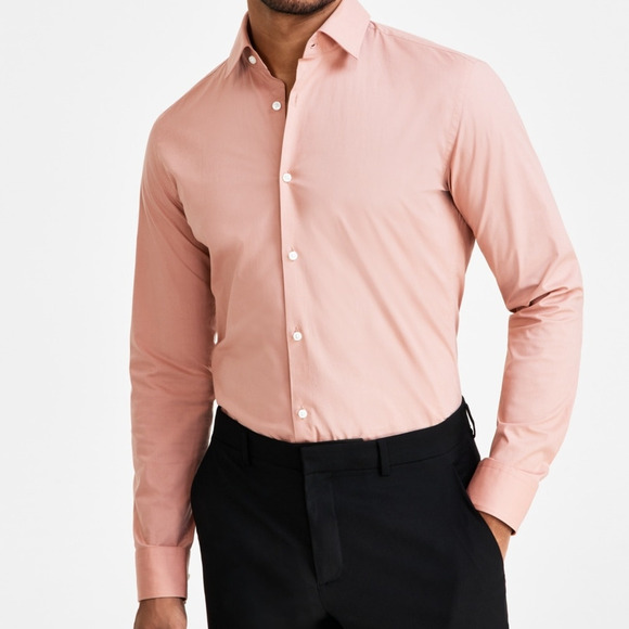 Hugo Boss Men's Kenno Slim Solid Dress Shirt Light Pastel 15 32/33 $118 - Picture 2 of 10